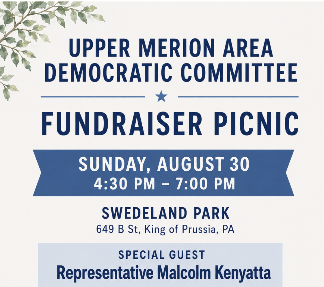 Attend the Upper Merion Area Democratic Committee Fundraiser Picnic